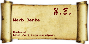 Werb Benke névjegykártya